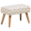 HOCKER Takoma 30/50/35 cm - Beige/Weiß, Naturmaterialien/Textil (50/35/30cm) - Beliani