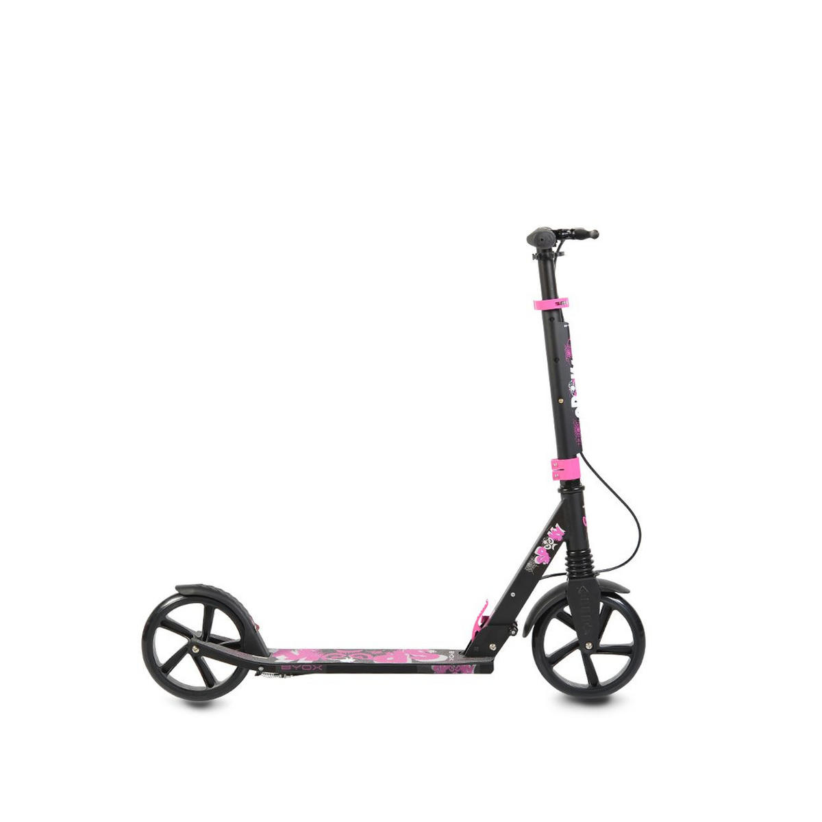 KINDERROLLER Spooky klappbar pink bis 100 kg, Bremse, Stoßdämpfer vorne, ABEC-7 - Rosa, Metall (85/40/95cm)