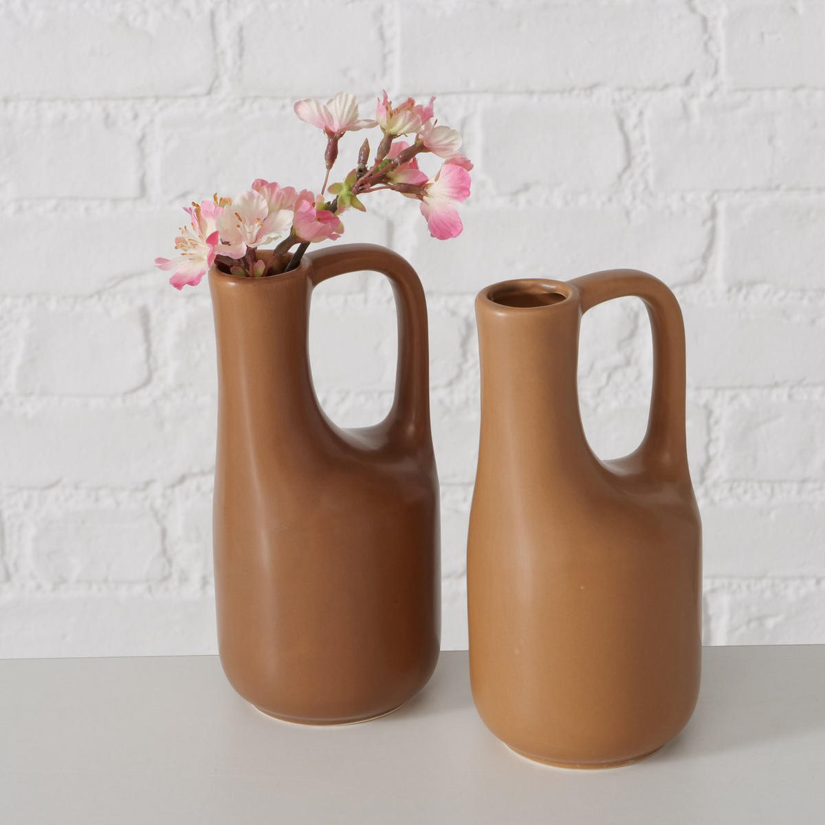 VASE Miroza 18 cm - Braun, Keramik (18.2cm) - Boltze Home