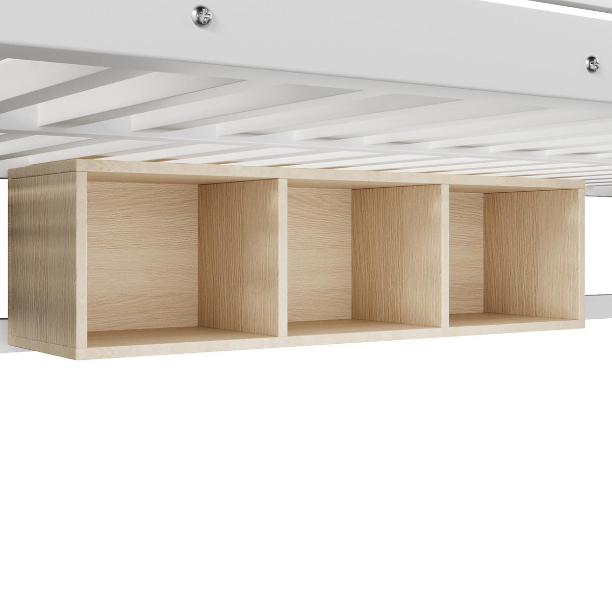 ETAGENBETT 90/200 cm & 140/200 cm in Weiß Kinderbett mit 3 Staufächern, LED und Treppe Metall - Weiß, Holzwerkstoff/Metall (140/200cm) - STILVORA