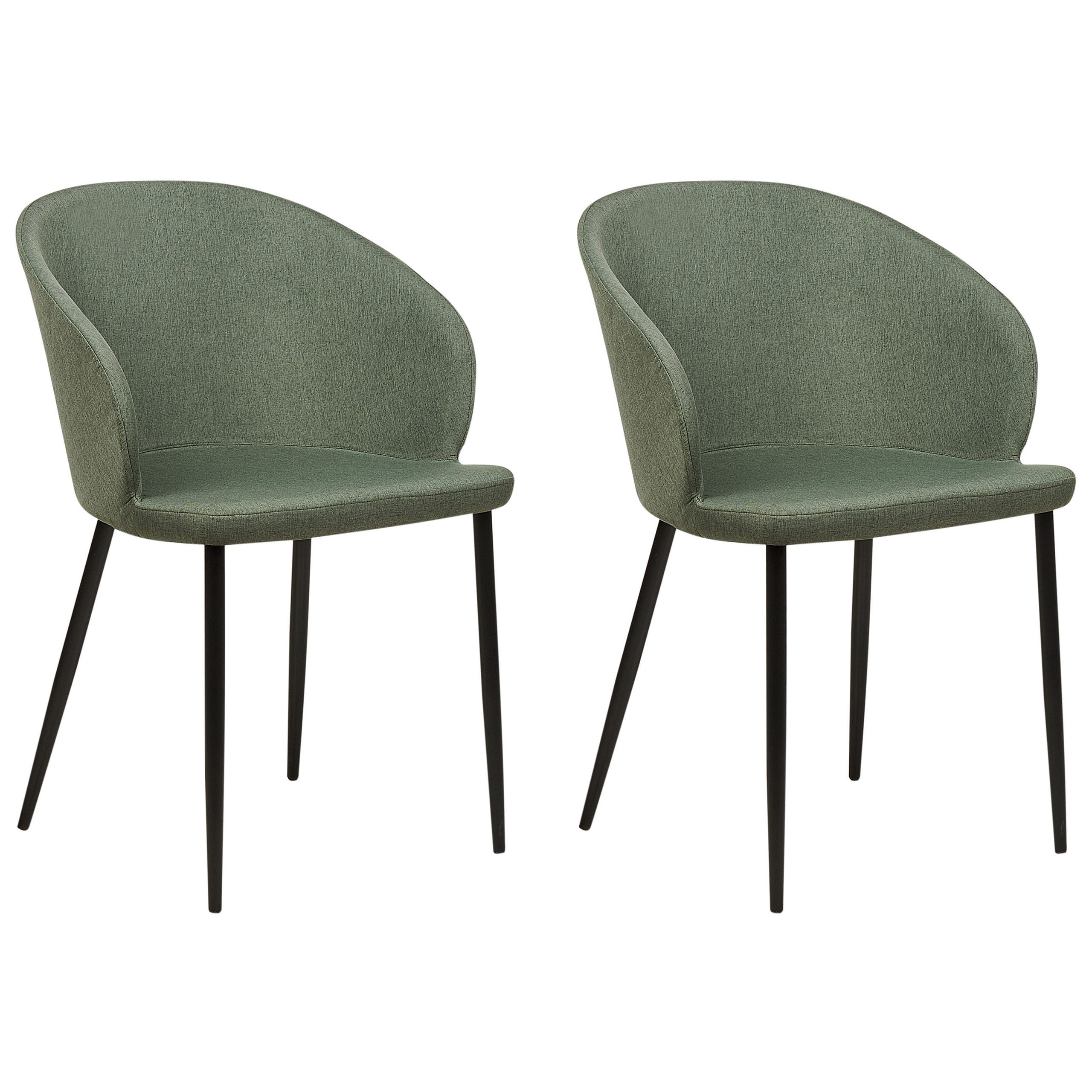JÍDELNÍ ŽIDLE sada 2 ks tmavě zelená/černá Mason - černá/zelená barva, textil (45/82/45cm) - Beliani