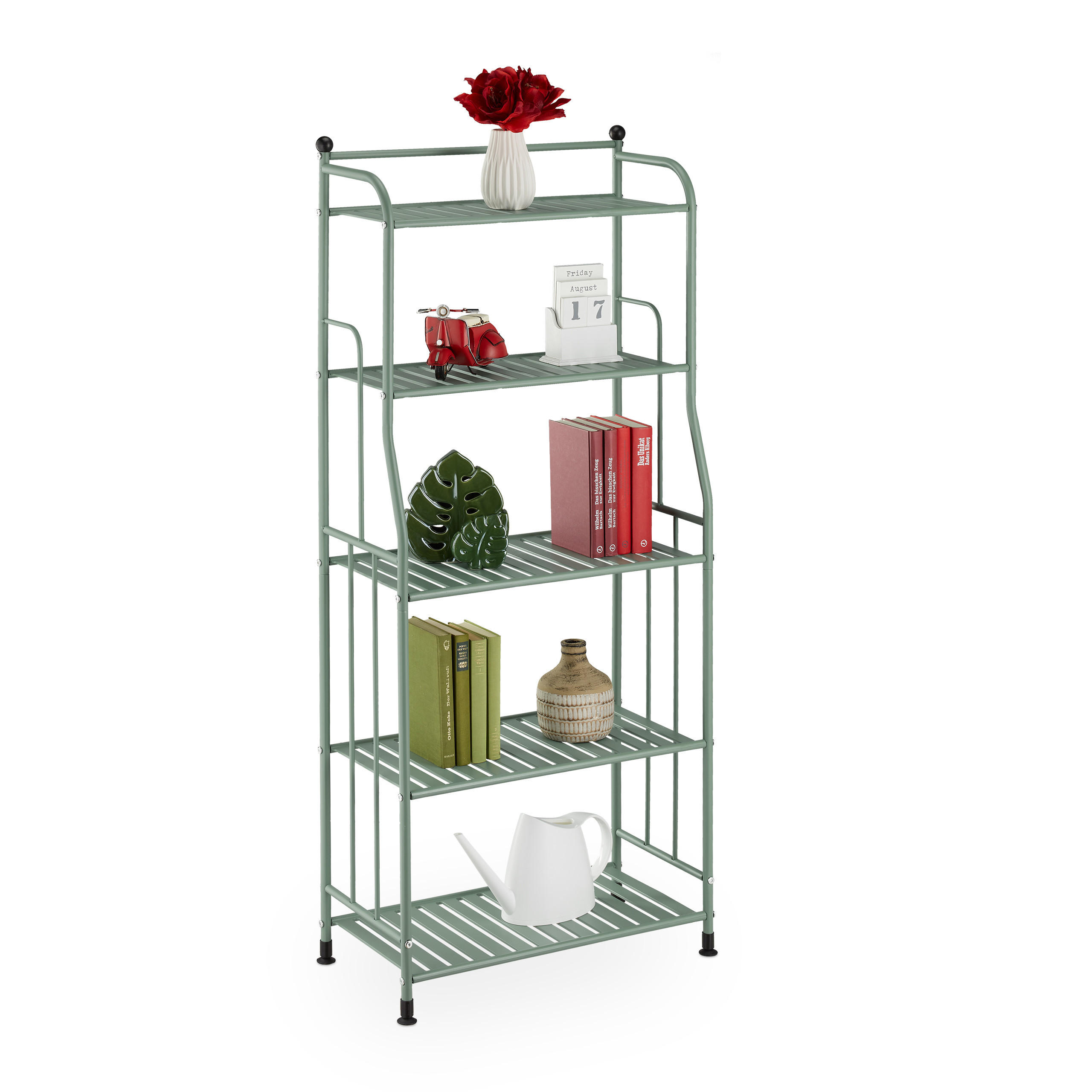 STANDREGAL - Grün, Metall (56/133/28cm) - Relaxdays