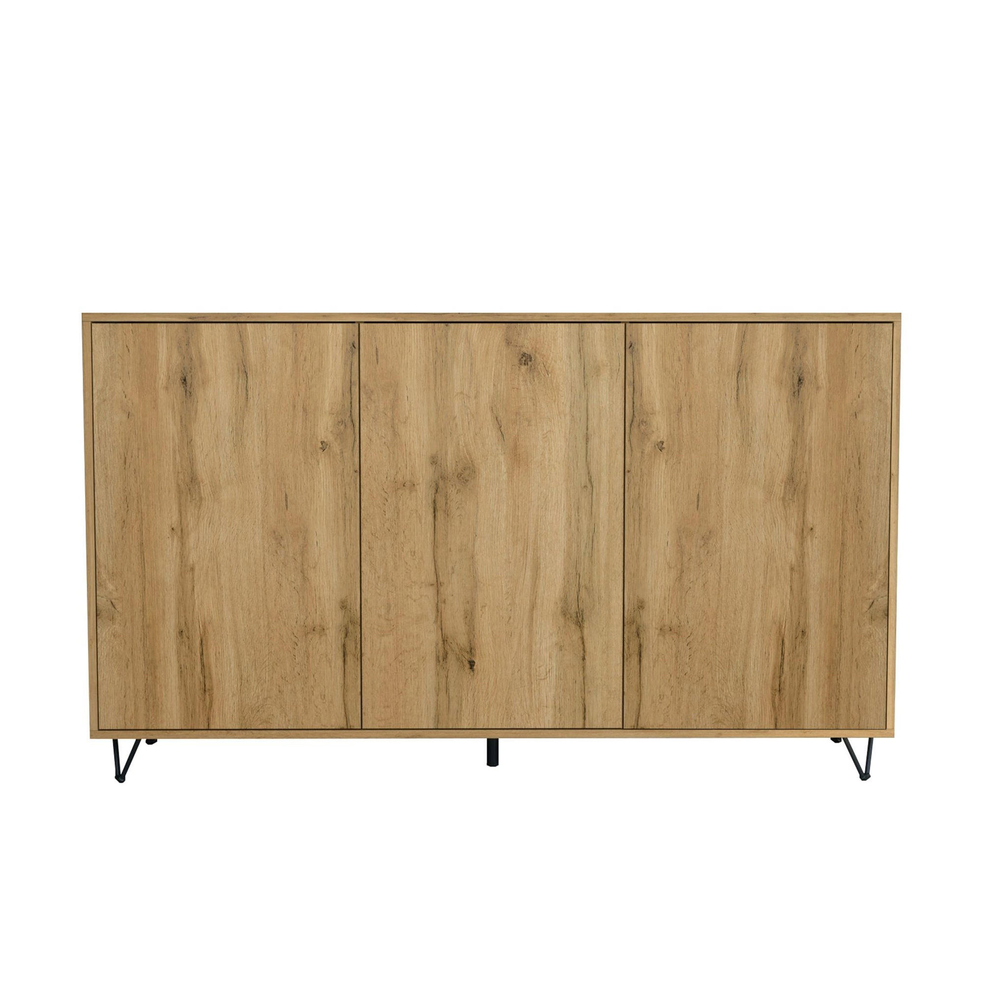 SIDEBOARD Elisa, Kommode mit Push-to-Open, Made in Germany, Moderner Schrank, Eiche Evoke (152,5 x 90,5 x 37 cm) - Eiche Wotan, Holzwerkstoff (152.5/90.5/37cm) - InnoFurn