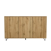 SIDEBOARD Elisa, Kommode mit Push-to-Open, Made in Germany, Moderner Schrank, Eiche Evoke (152,5 x 90,5 x 37 cm) - Eiche Wotan, Holzwerkstoff (152.5/90.5/37cm) - InnoFurn