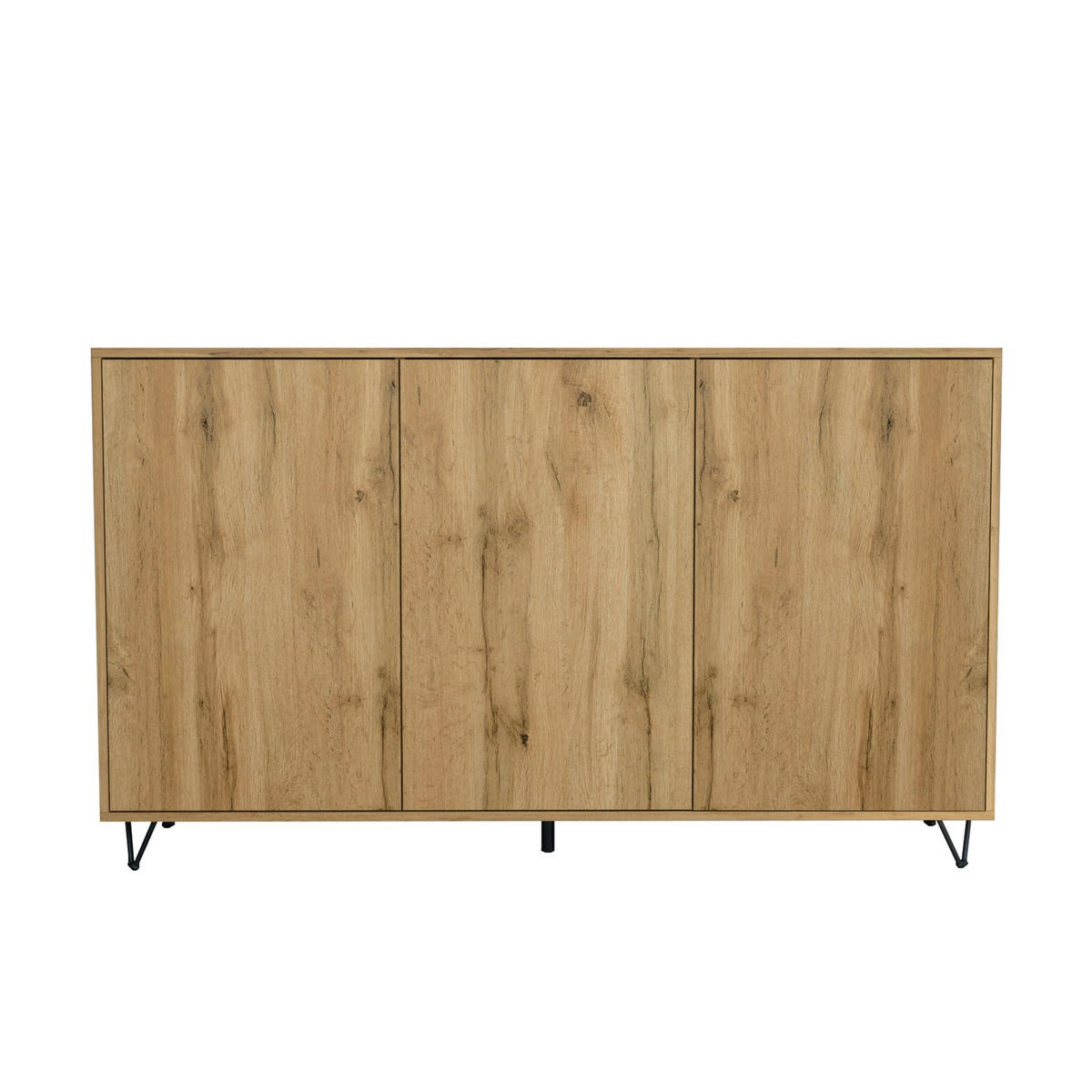 SIDEBOARD Elisa, Kommode mit Push-to-Open, Made in Germany, Moderner Schrank, Eiche Evoke (152,5 x 90,5 x 37 cm) - Eiche Wotan, Holzwerkstoff (152.5/90.5/37cm) - InnoFurn