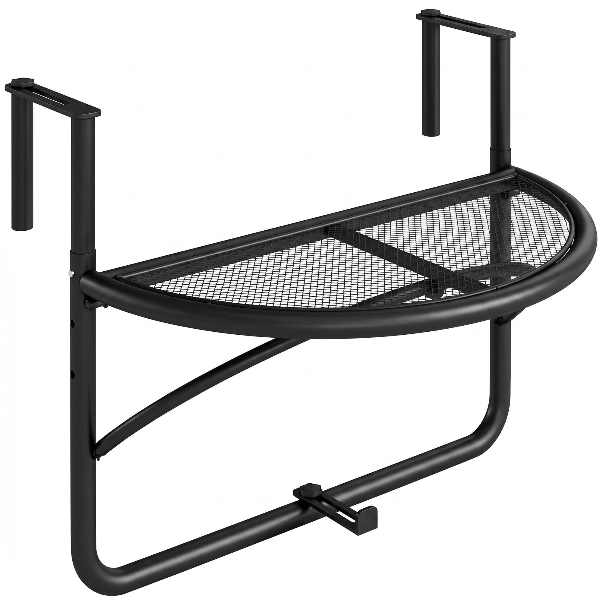 BALKONHÄNGETISCH, Schwarz, Metall - Schwarz, Metall (60/47/50cm) - Outsunny