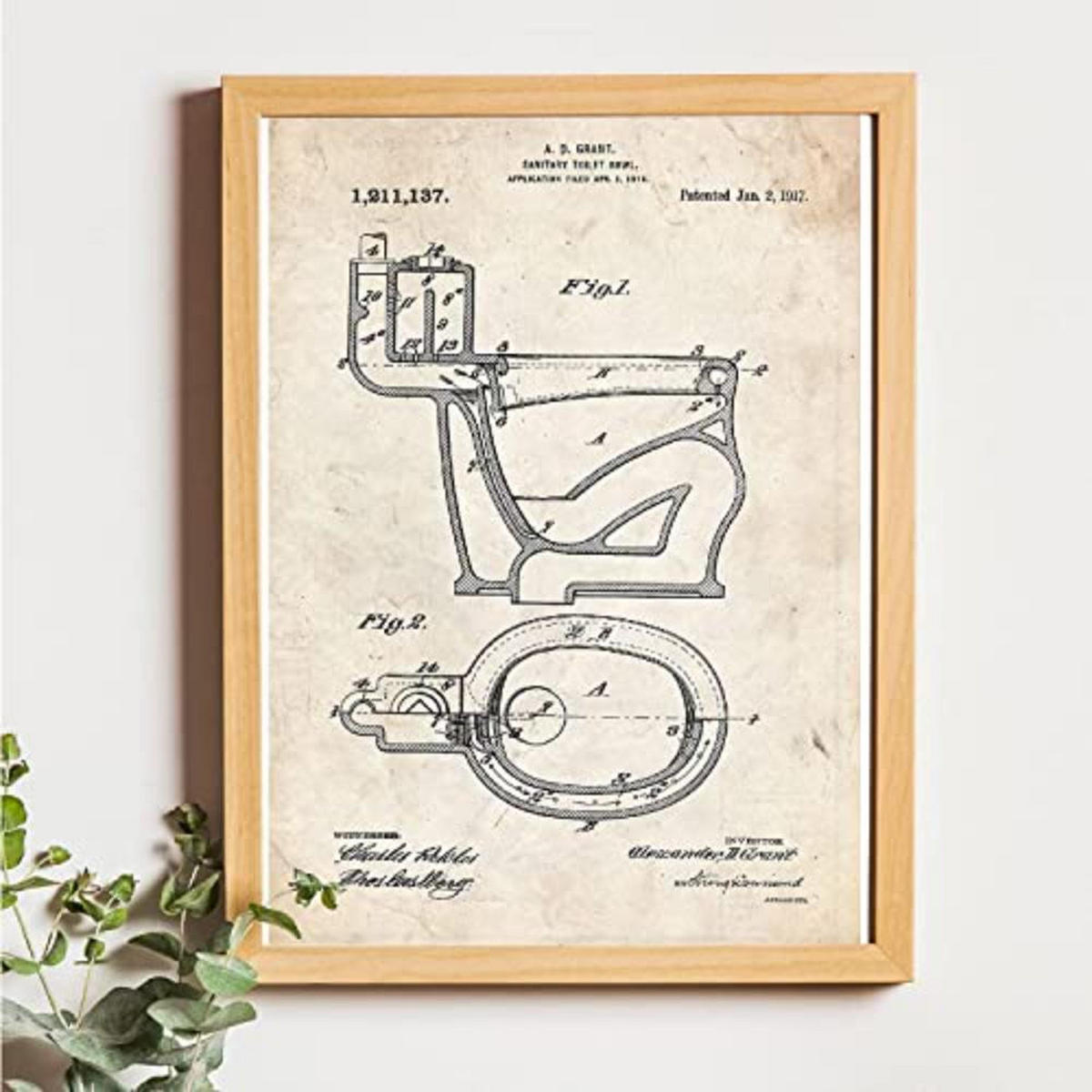 POSTER Set mit 4 Jahrgang Klinge Vater Patent A4 Schwarzer Rahmen - Schwarz, Papier (29.7/3cm) - Nacnic