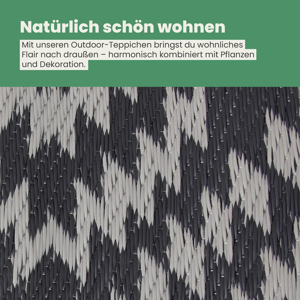 OUTDOORTEPPICH recycelt 160x230 cm Karo - Grau, Kunststoff (160/230cm) - Bestlivings