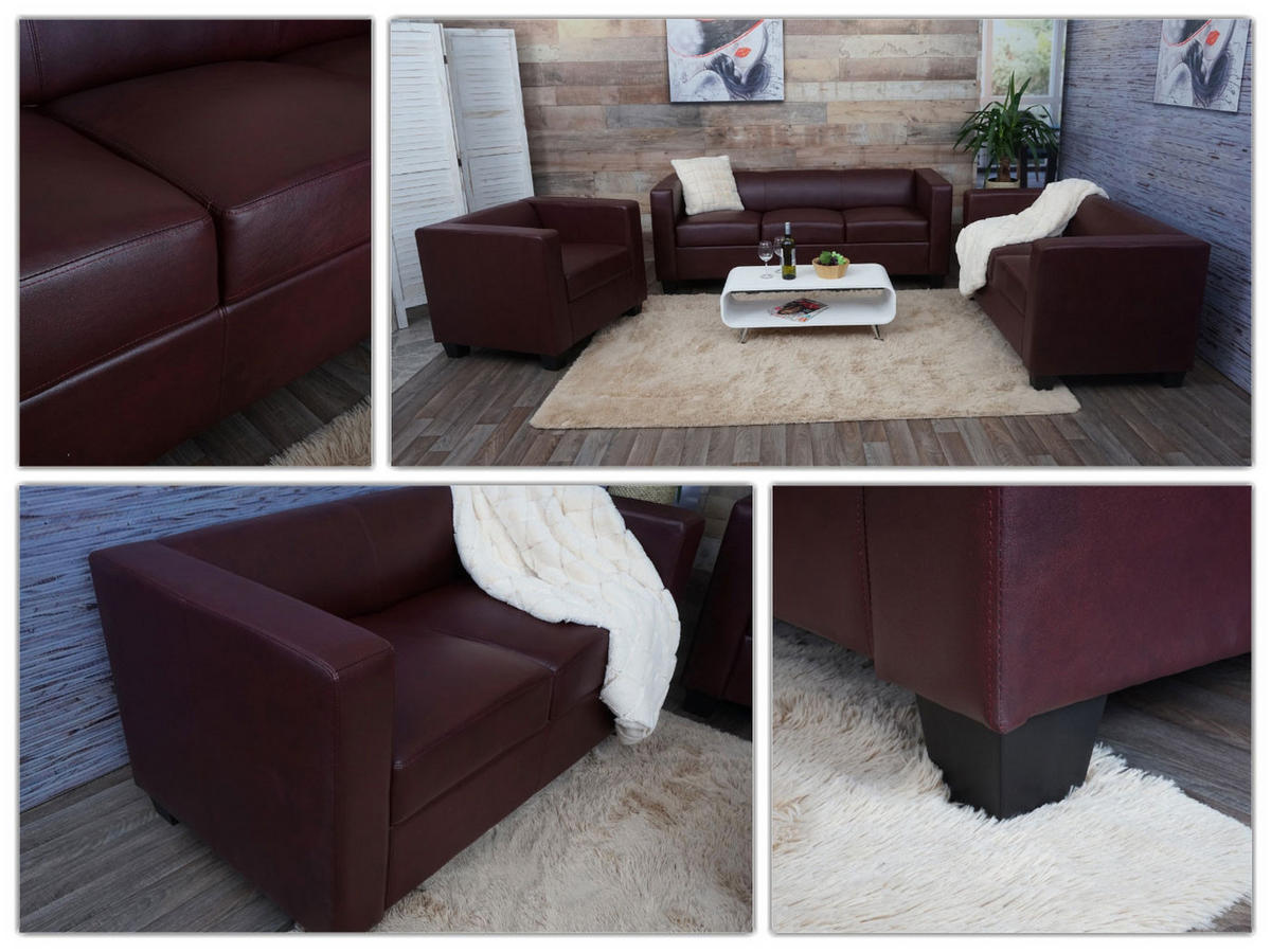 SOFAGARNITUR 3-2-1 Rotbraun 3er-Set - Rotbraun, Textil (400/70/300cm) - MCW