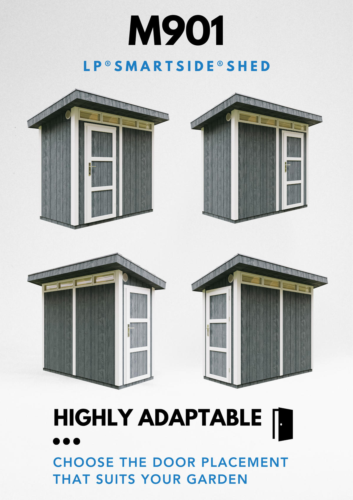 HOLZ-GARTHENHAUS basis LP SmartSide 3m² mit B161xL293xH239 cm - M901 - TUNDRA GREY - Grau, Holz (294/239/161cm) - Timbela