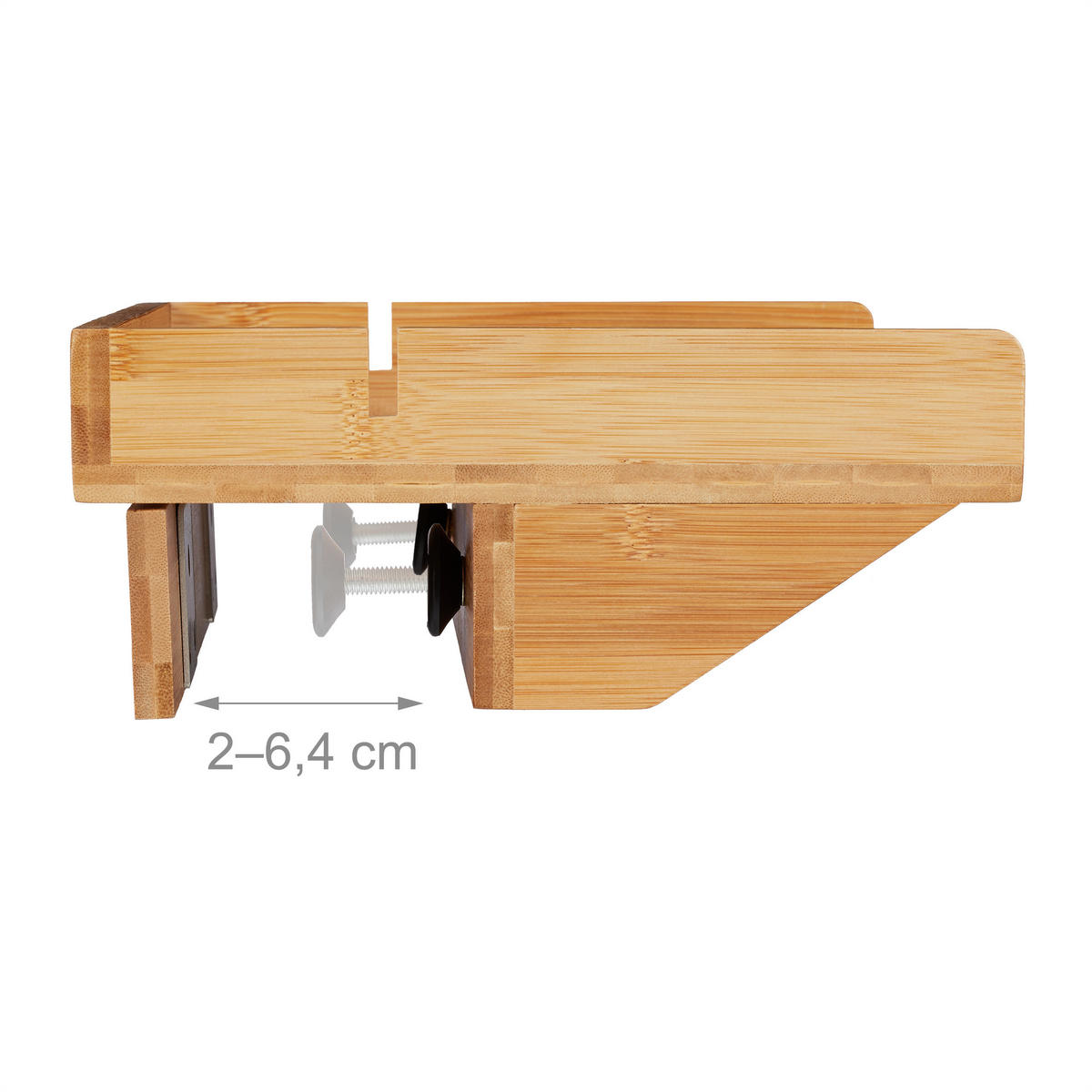 BETTABLAGE - Hellbraun, Holz/Metall (33/9.5/24cm) - Relaxdays
