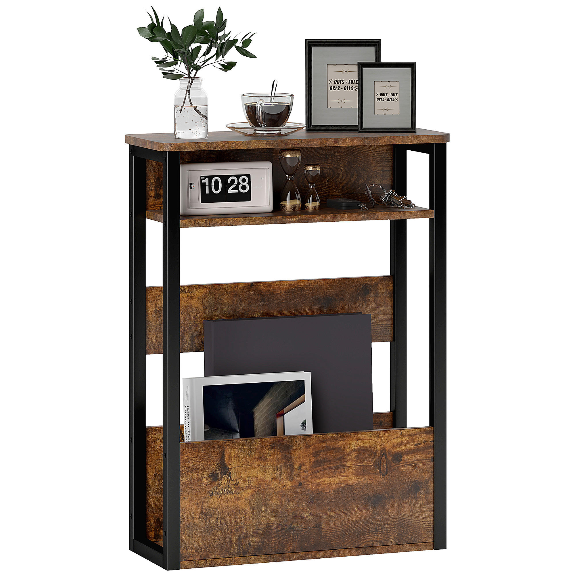 BEISTELLTISCH DE-15766 2 Etagen Rostbraun - Braun, Holzwerkstoff (46/18/58.5cm) - ComfortXL