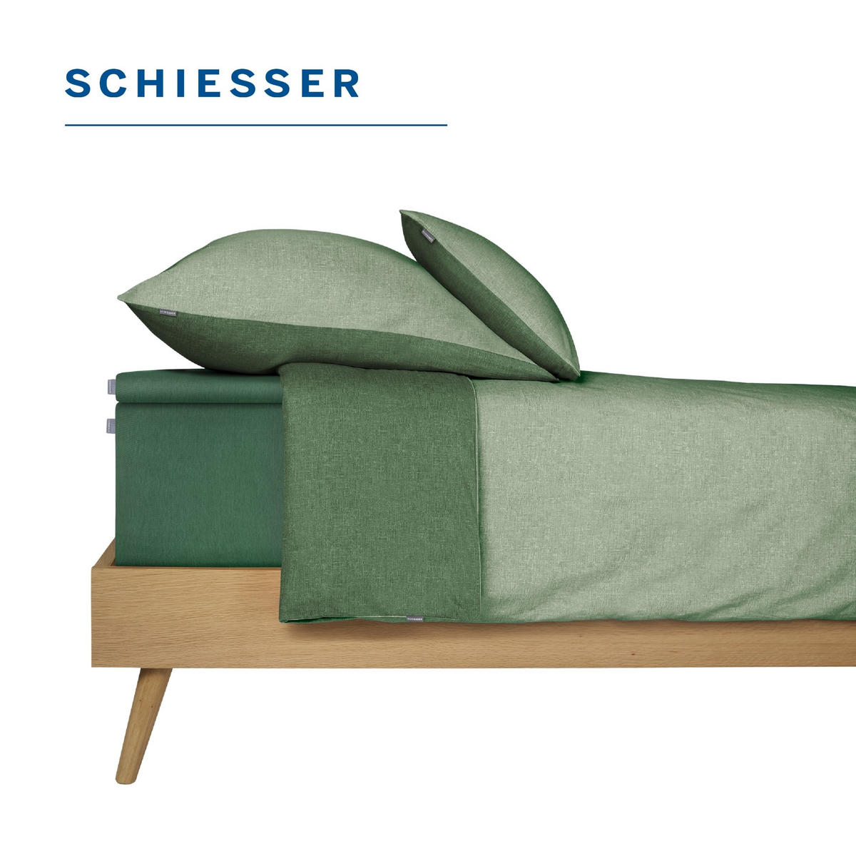 TOPPERSPANNBETTLAKEN Flexi 95 % Baumwolle, 5 % Elasthan 180x200 cm Dunkelgrün - Dunkelgrün, Textil (180/200cm) - SCHIESSER
