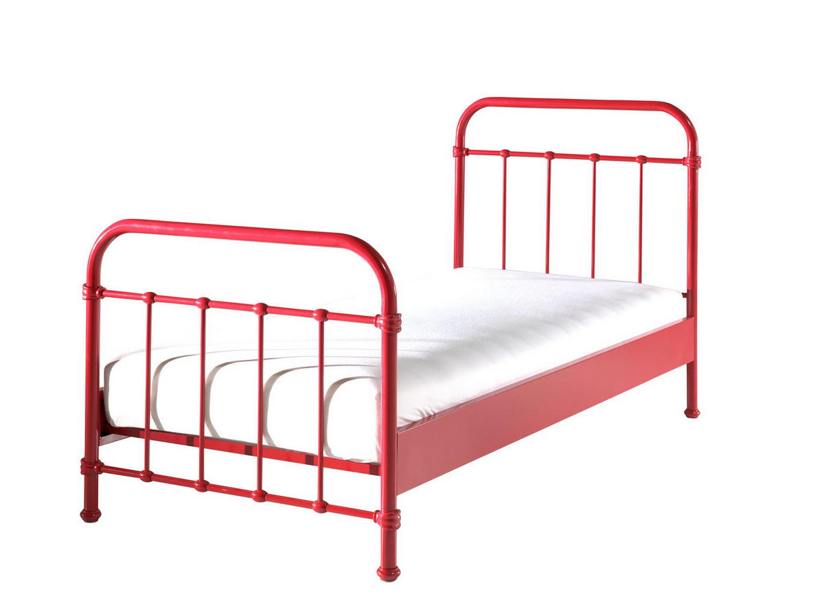 METALLBETT Karlyn 210x111x98 aus Metall in Rot - Rot, Metall (90/200cm) - 58aufmkessel