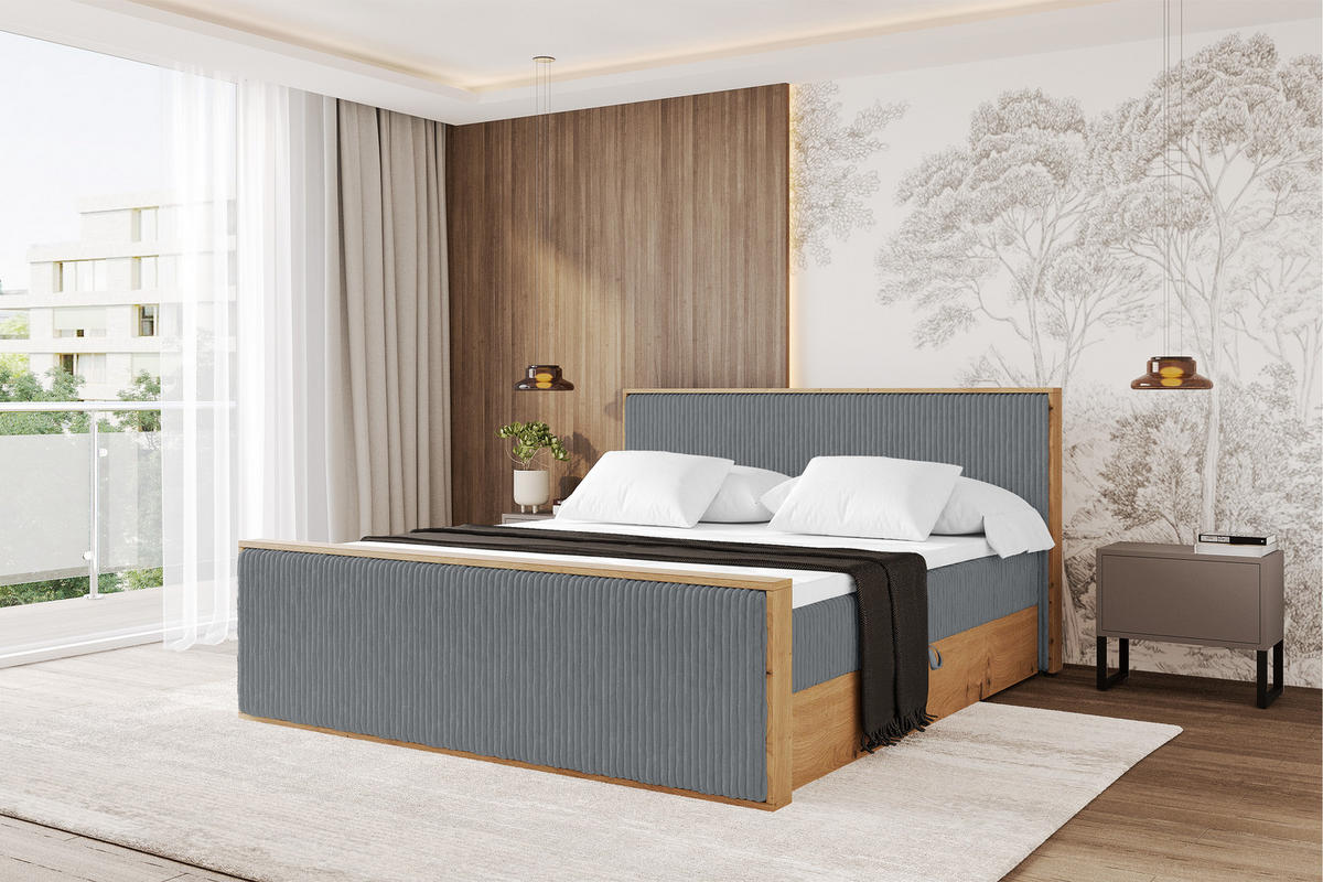 BOXBETT LOLLI9 -Z 120x200 - H3 Dunkelgrau - Dunkelgrau, Holzwerkstoff (120/200cm) - ALTDECOR