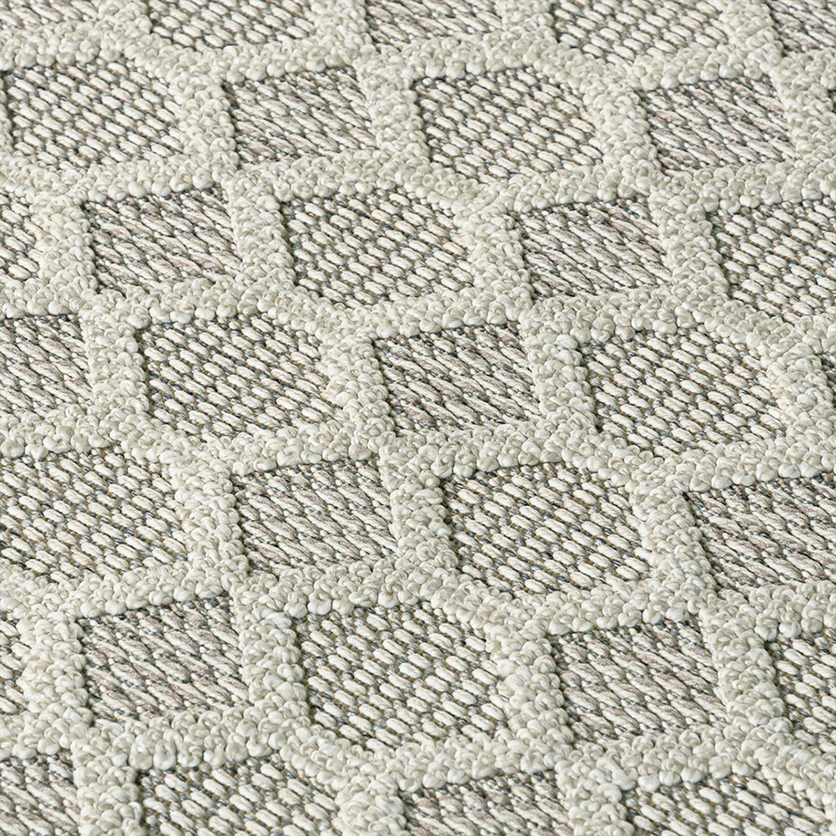 TEPPICH In-& Outdoor Cangas Genio Mazovia 120x170cm Beige Ecru Abstrakt Kurzflor - Ecru, Textil (120/170cm) - Mazovia