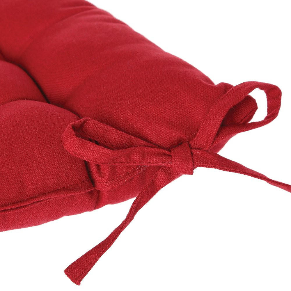 STUHLKISSEN Ziersteppung quadratisch rot - Rot, Naturmaterialien (5.5cm) - Atmosphera Createur d´interieur