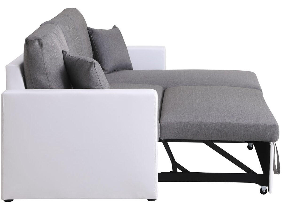 ECKSCHLAFSOFA Alain Grau/Weiß - Weiß/Grau, Kunststoff/Textil (221/145cm) - Habitat Garten