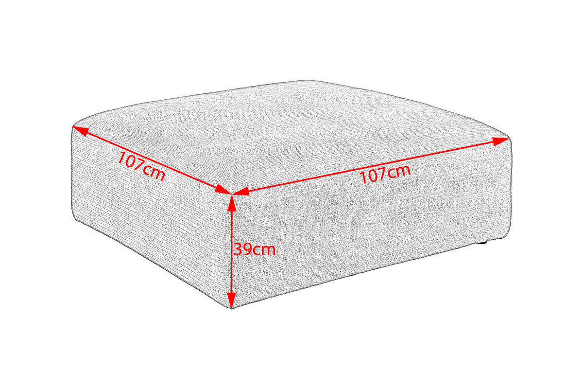 SOFA SITZELEMENT SEPHI Anthrazit Cord - Anthrazit/Schwarz, Kunststoff/Textil (107/39/107cm) - KAWOLA
