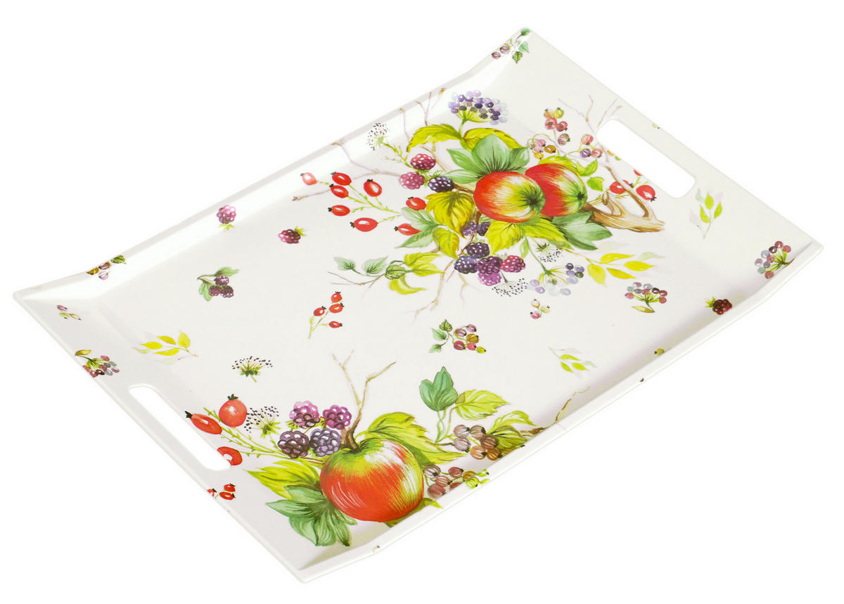 TABLETT Brombeeren, rechteckige Serviertablett mit Griff 47x31 cm - Brombeere, Kunststoff (31/3/47cm) - Lashuma