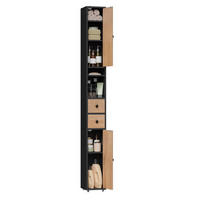 HOCHSCHRANK 20/180/20 cm schmal MDF schwarz Regale - Schwarz, Holz (20/180/20cm) - Coonoor