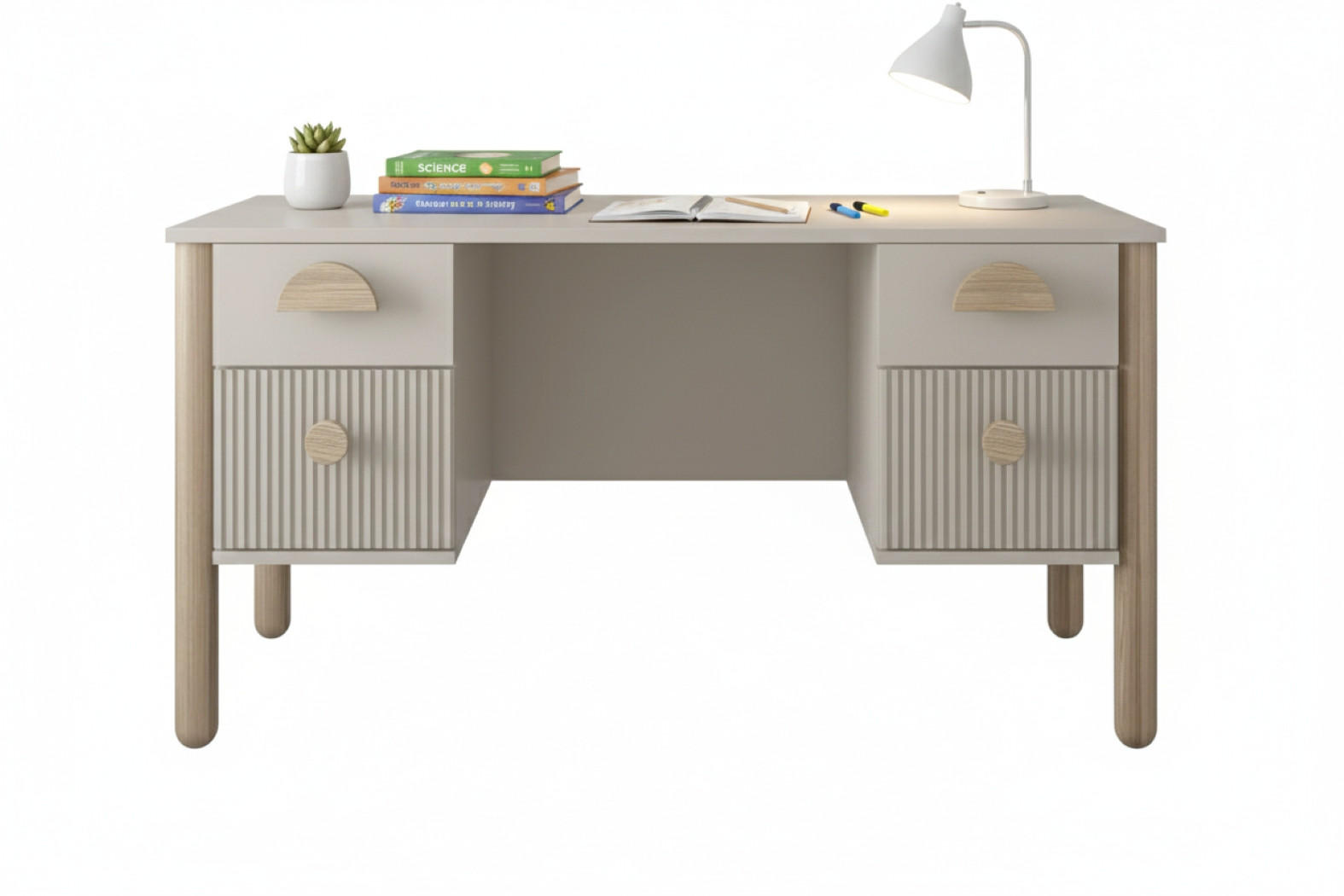 KINDERSCHREIBTISCH Bebella - Beige, Naturmaterialien (53/74/140cm) - kiki design