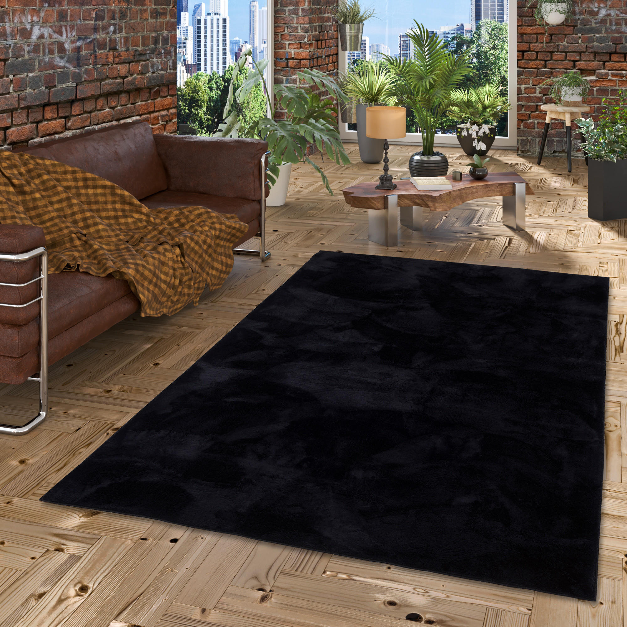 FELLTEPPICH SUPER SOFT PEARL - Schwarz, Textil (160/230cm) - Pergamon
