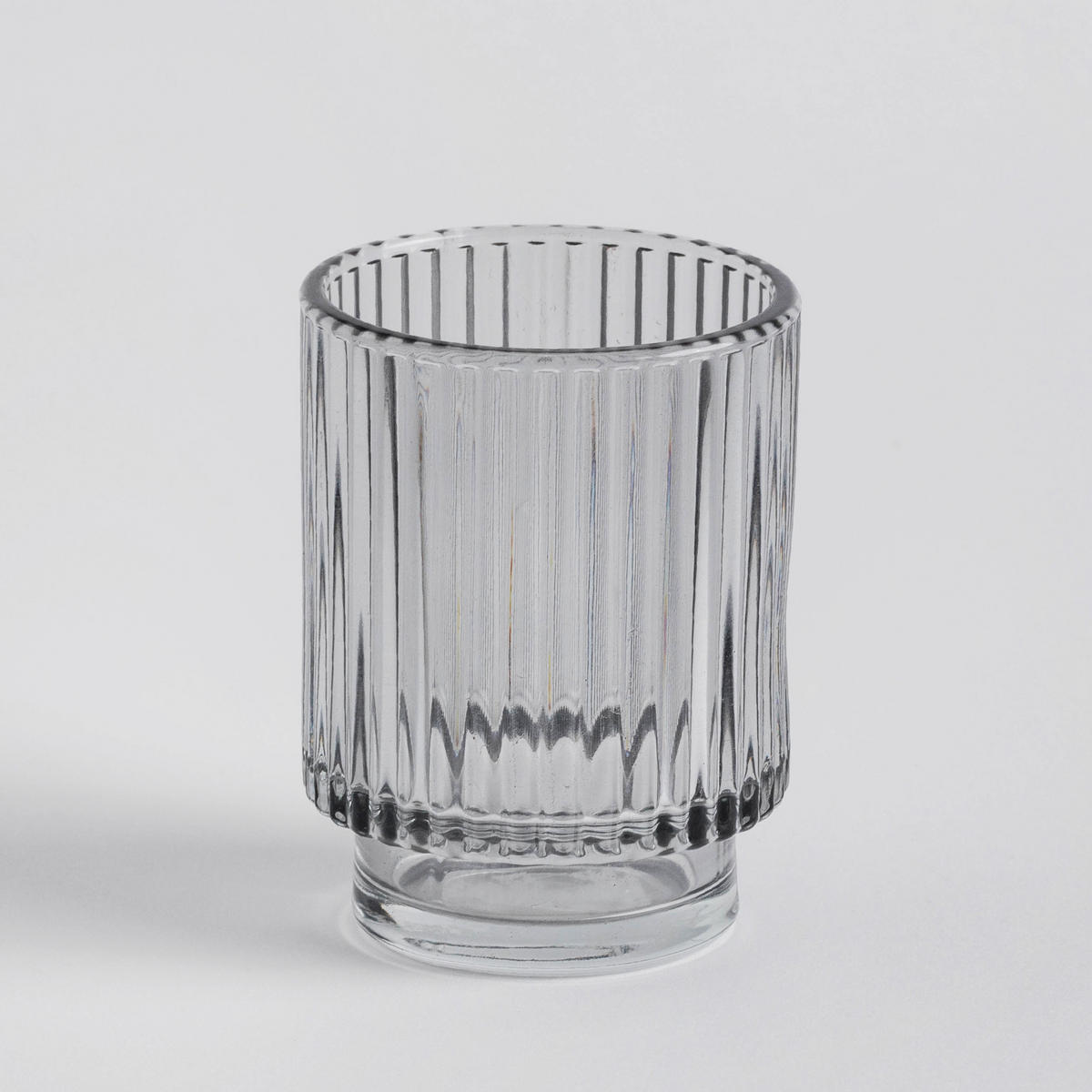 ZAHNPUTZBECHER Ryflos Grau - Grau, Glas (7/9.7/7cm) - home&you