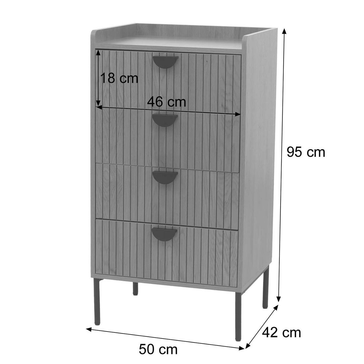 KOMODA Černá - černá, dřevo (50/95/42cm) - MCW