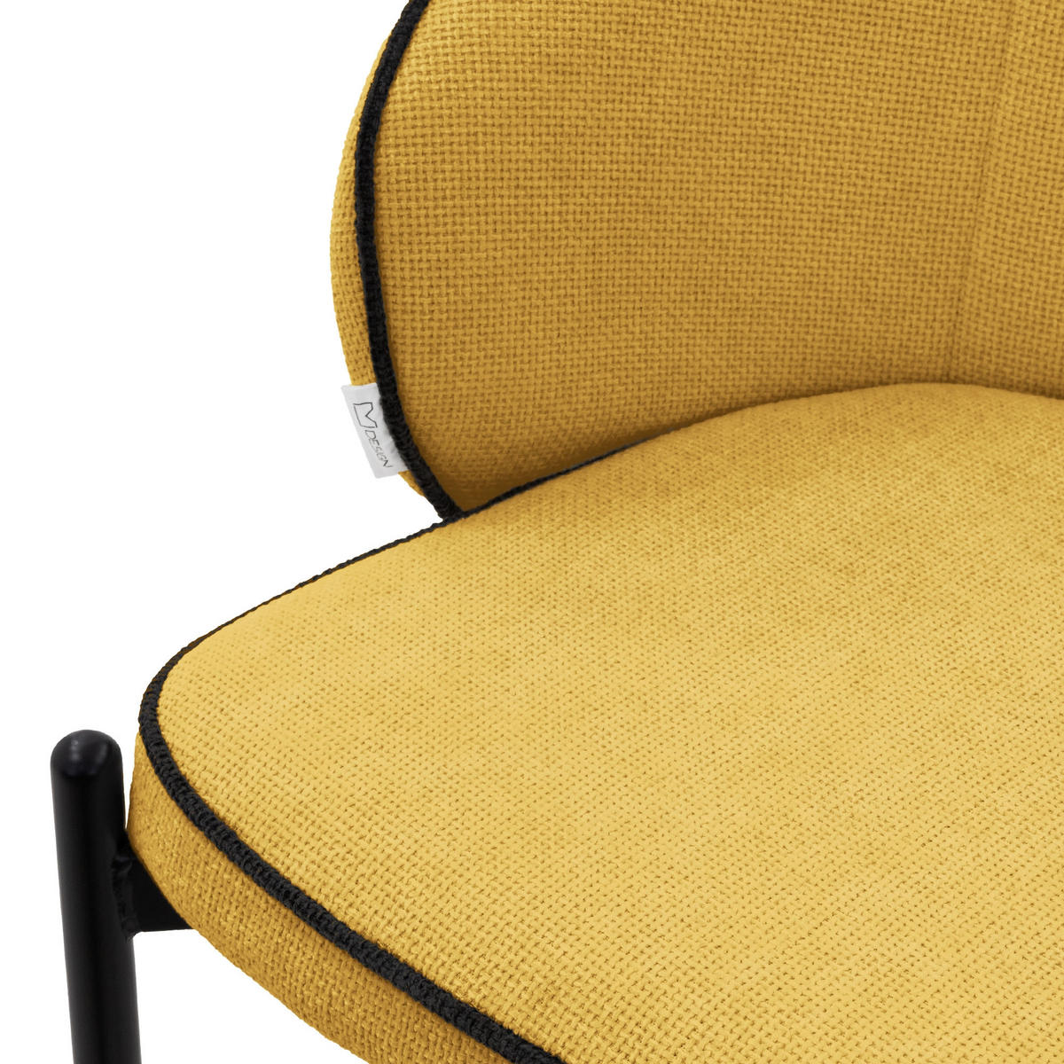 ESSZIMMERSTÜHLE 2er Set Senf - Gelb/Schwarz, Textil/Metall (60/75/59cm) - ML-DESIGN