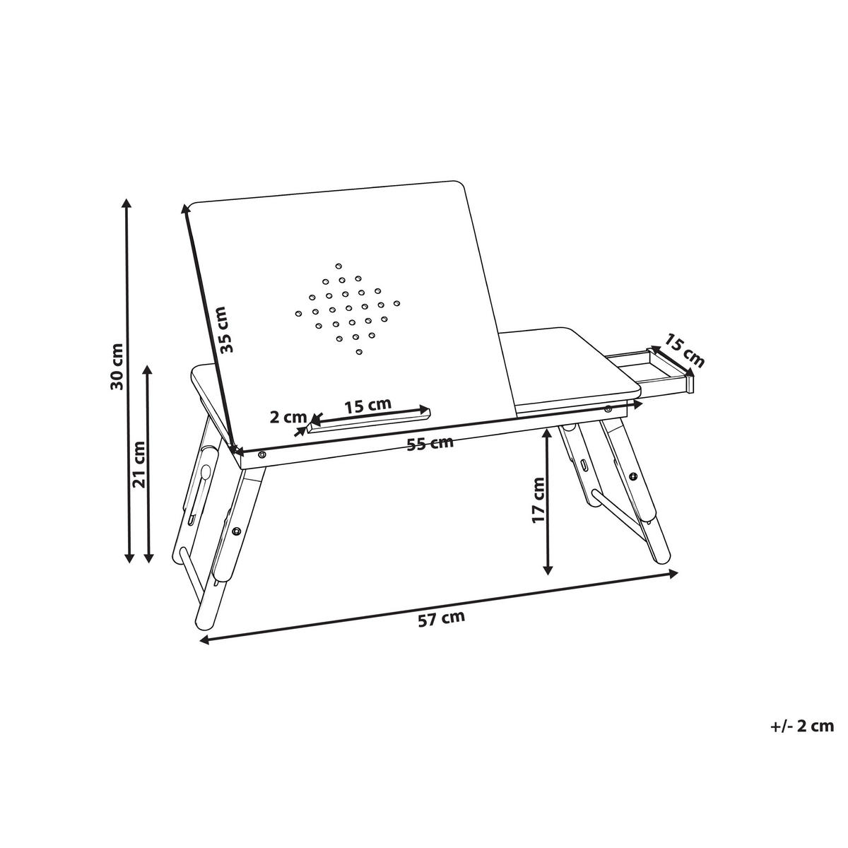 PLIABIL masă pentru laptop maro deschis 57/35 cm Orge - maro/maro deschis, lemn (35/57/21cm) - Beliani