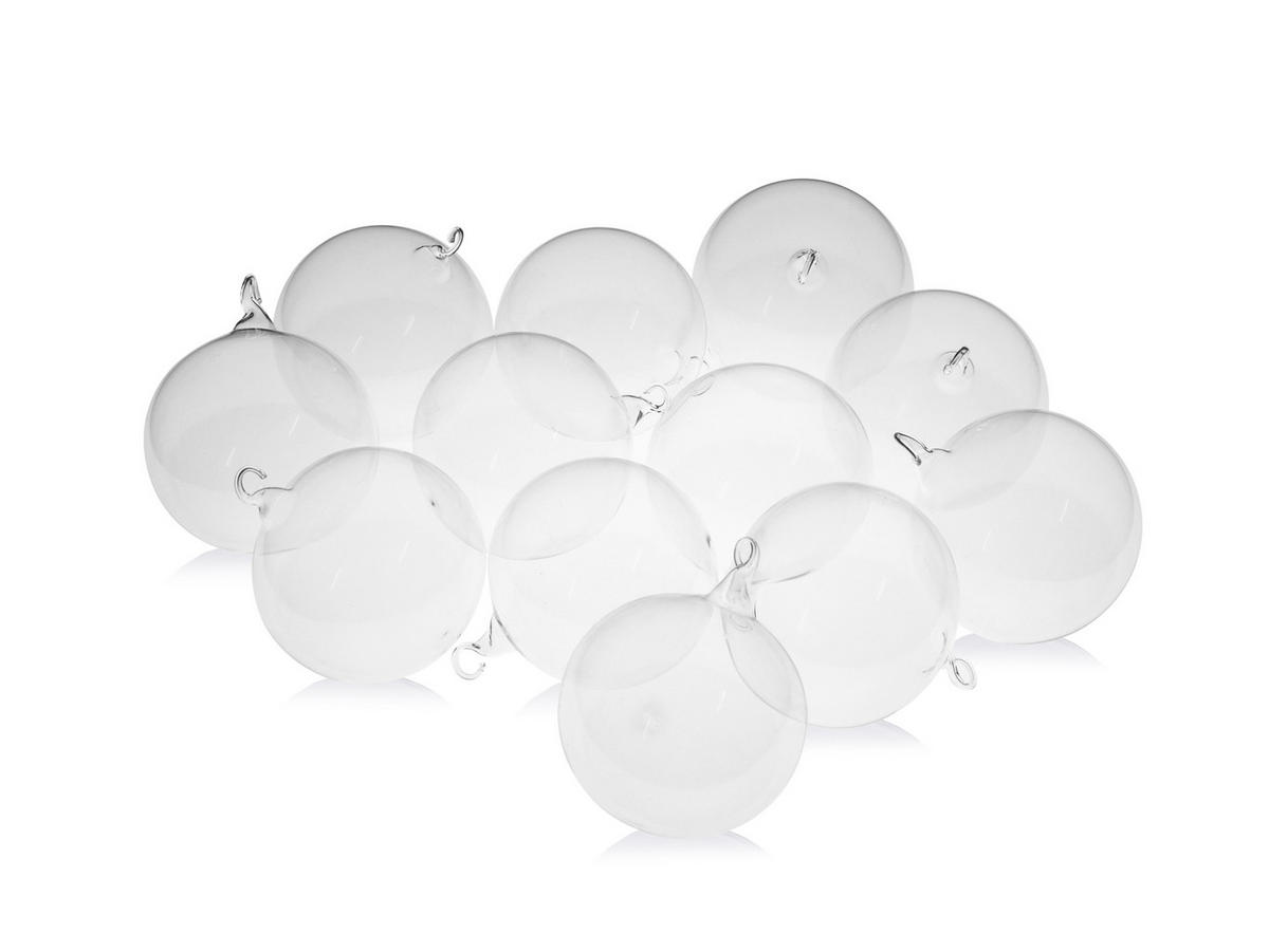 CHRISTBAUMKUGELN Kristall Transparent 6cm (Glas / 12 Stk.) - Transparent, Glas (6/6/6cm) - Krebs Glas Lauscha