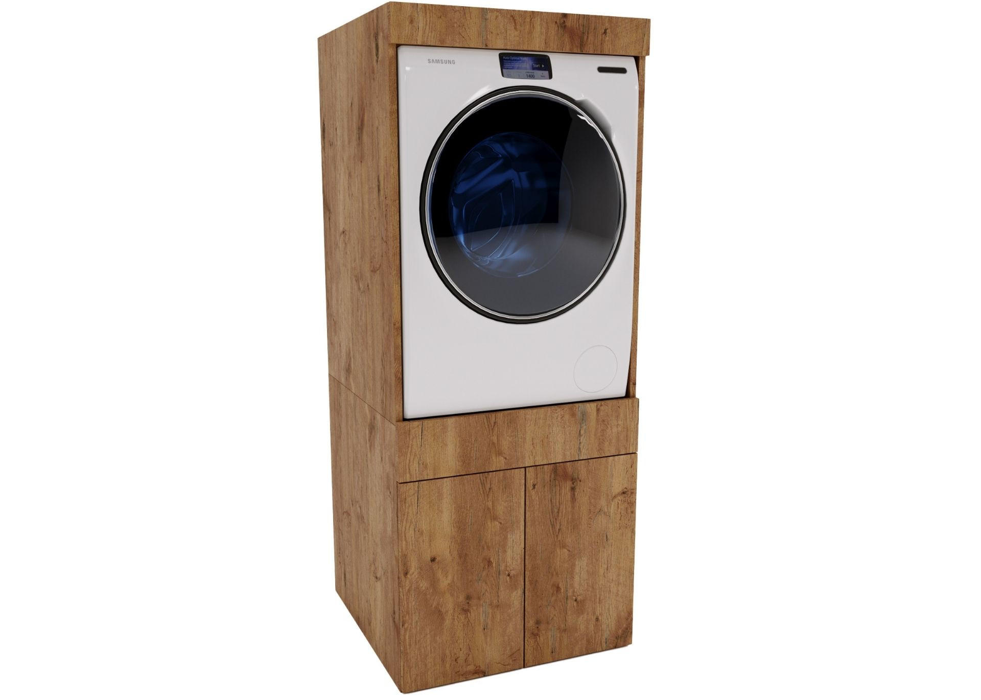 WASCHMASCHINENSCHRANK Retro 162/63/67cm - Braun, Holzwerkstoff (63/162/67cm) - CraftPAK