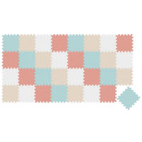 SPIELMATTE ab Null - 360/120/1 cm Puzzlematte Rosa/Beige/Weiß/Mint - Multicolor, Kunststoff (30/30cm) - Littletom