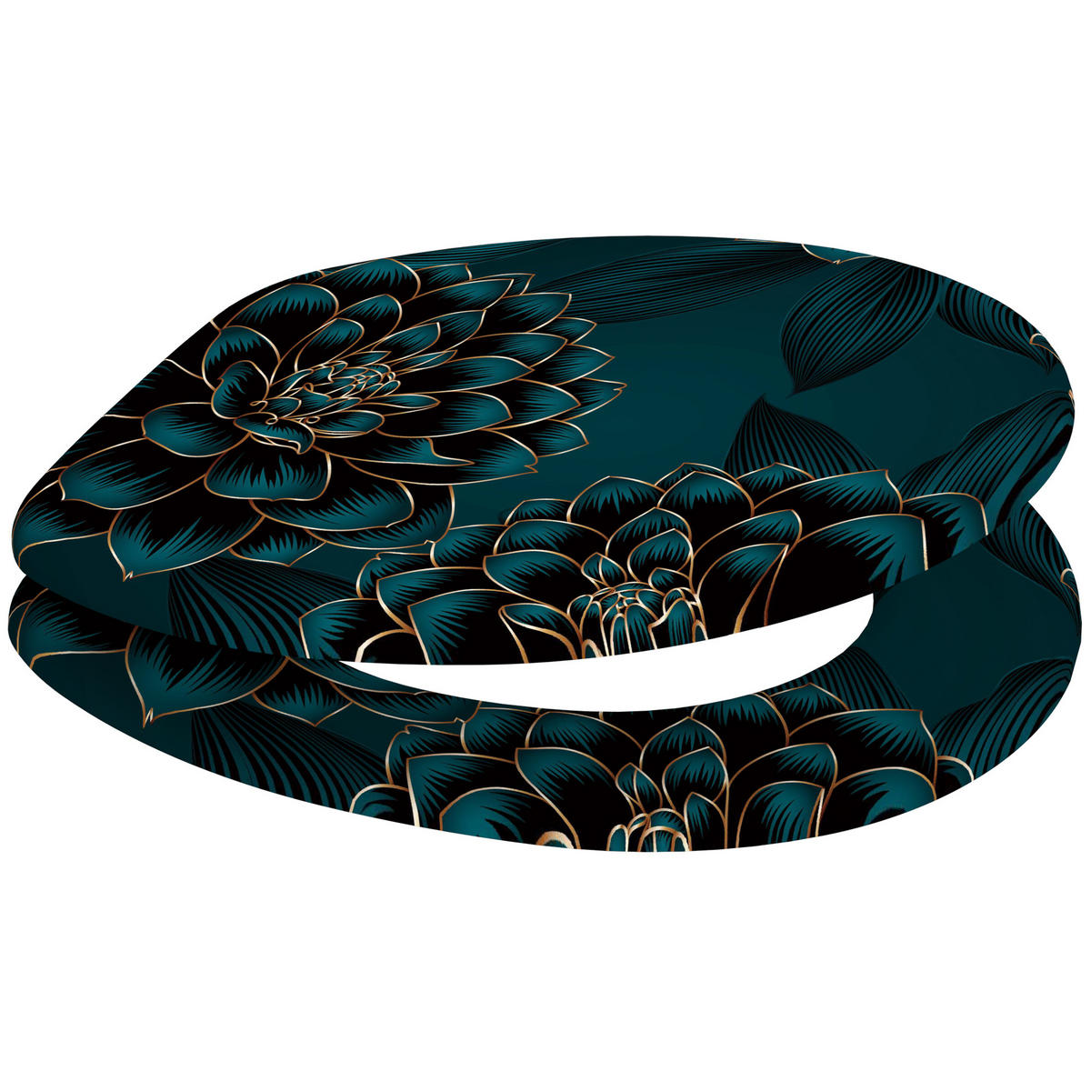 WC-SITZ Dahlien - Blau, Holzwerkstoff (38/6/47cm) - Sanilo