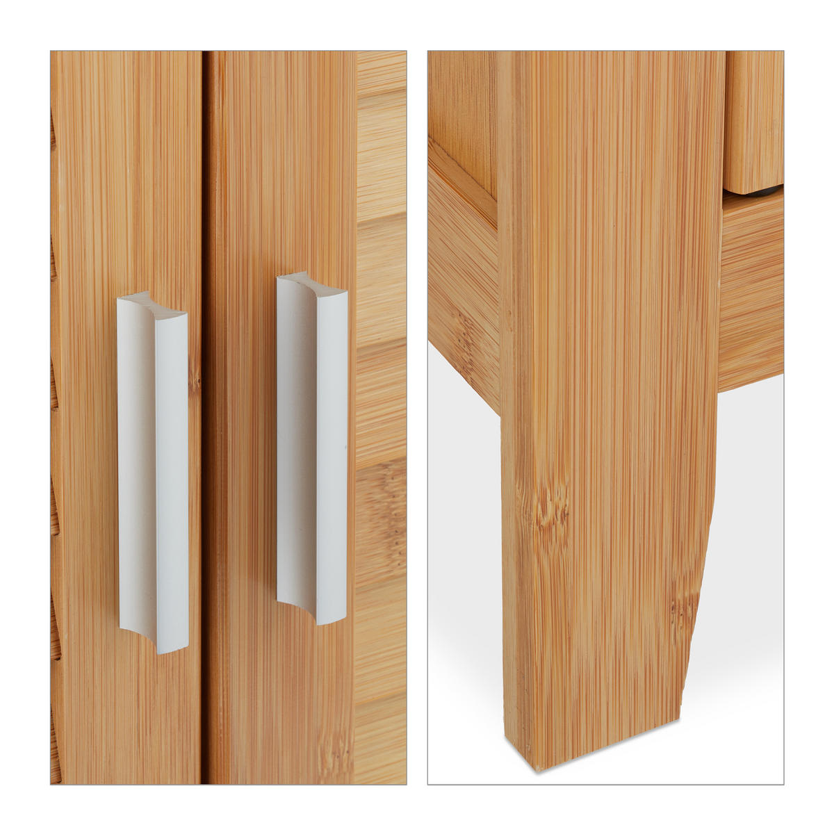WASCHBECKENUNTERSCHRANK - Hellbraun, Holz/Holzwerkstoff (67/60/30cm) - Relaxdays