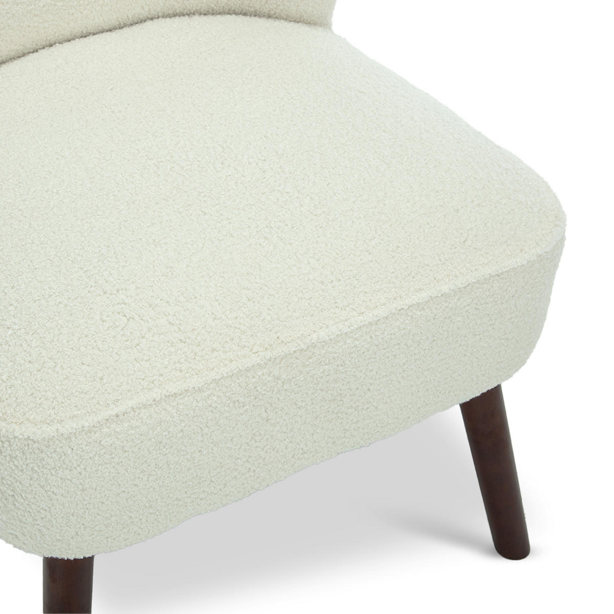 COCKTAILSESSEL 2er-Set Jofi aus weißem Frottee - Dunkelbraun/Weiß, Holz/Textil (56/70.5/67cm) - Sicaan