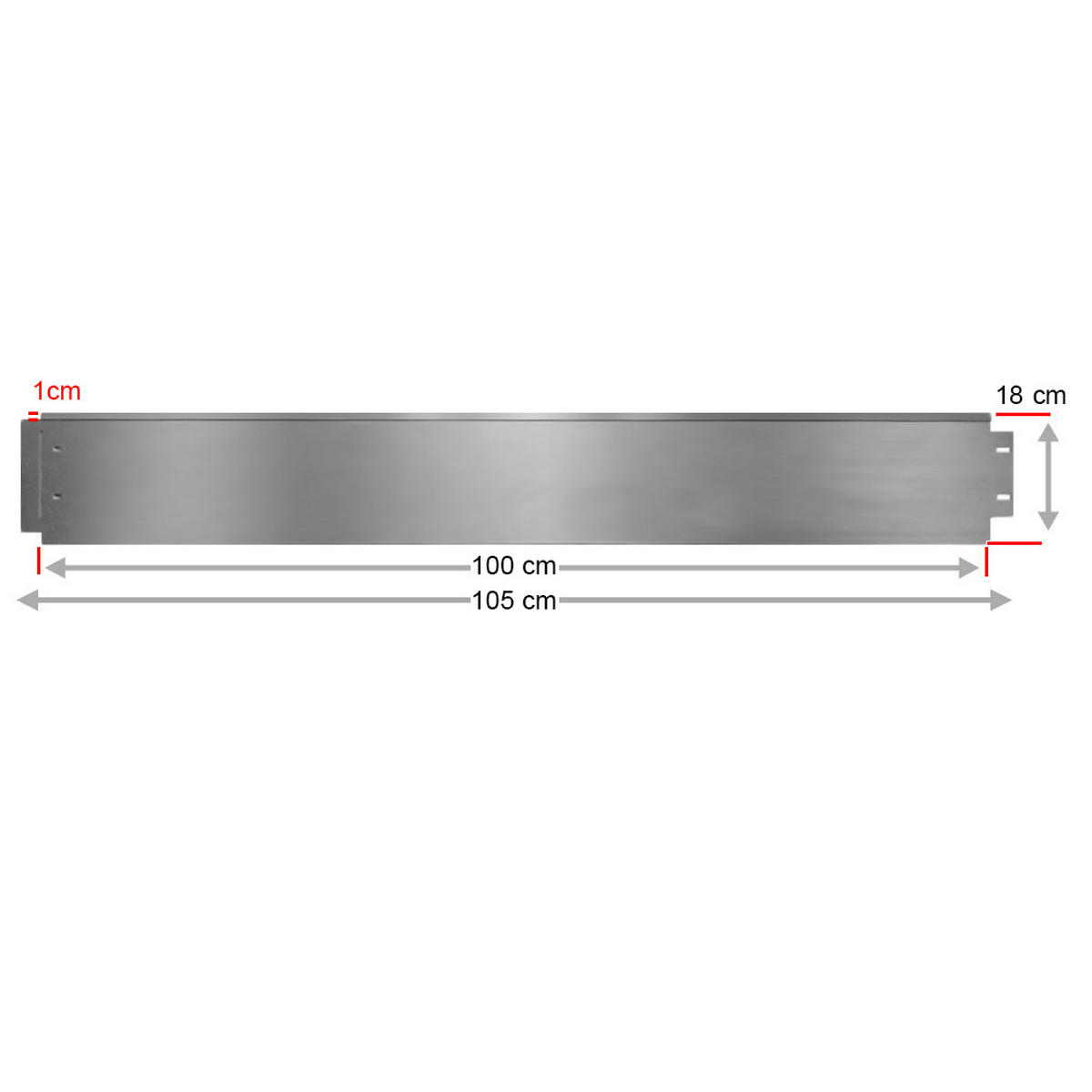 RASENKANTE Silber 100 x 18 cm 10 Meter - Silberfarben, Metall (100/18/0.7cm) - OK-Living