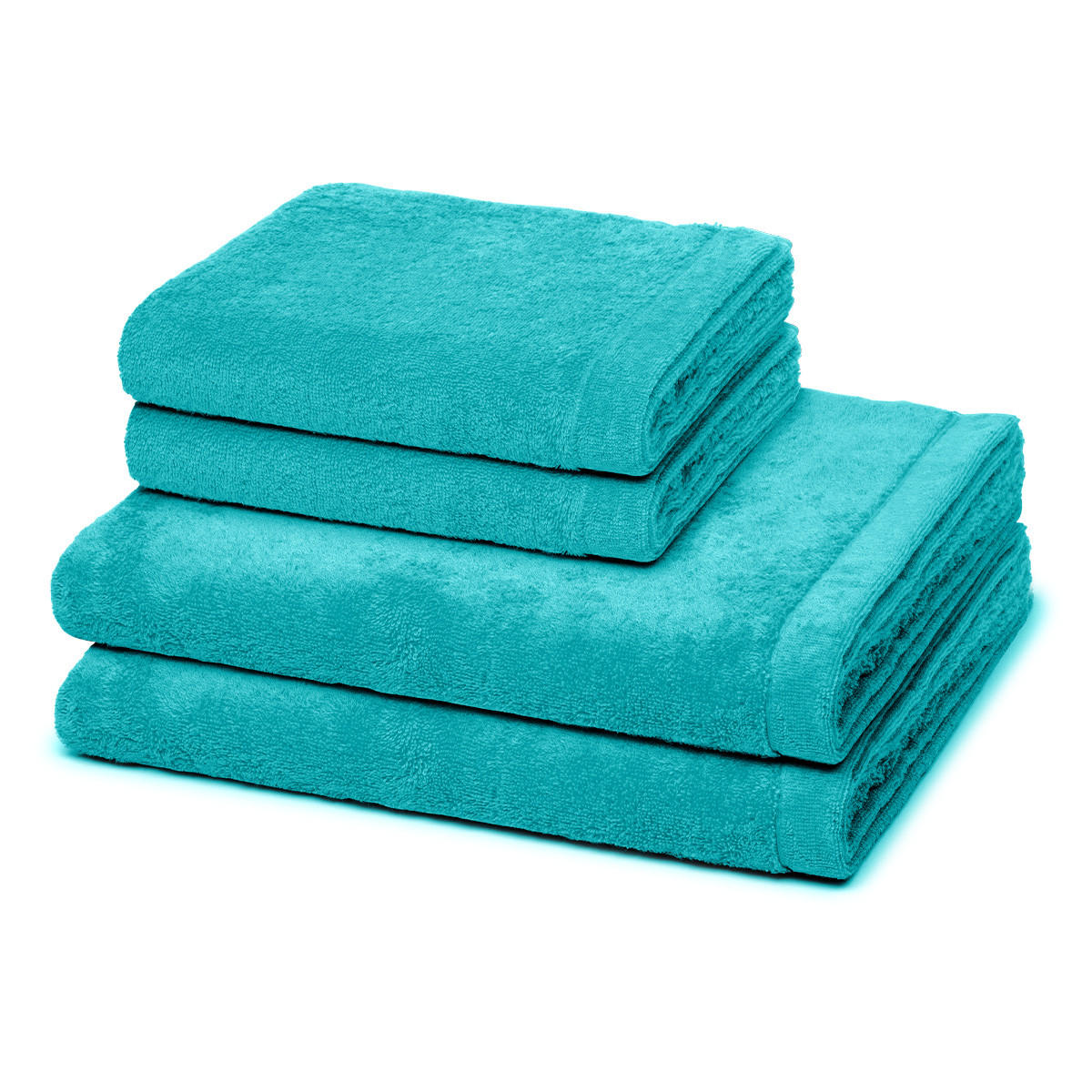 FROTTIERSET Lifestyle 4-teilig - Türkis, Textil (50/100cm) - Cawoe
