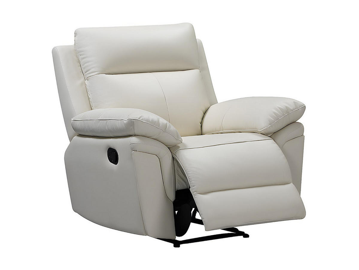 RELAXSESSEL - 1 -Sitzer - Leder - elfenbeinfarben - PAKITA - Weiß, Leder (98/102/92cm) - Vente-Unique