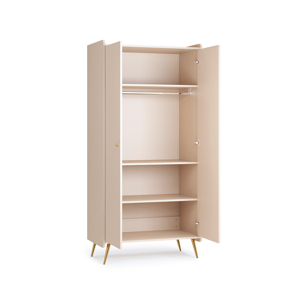 SCHRANK 2 Türen Lunea Kaschmir - Beige, Holzwerkstoff (90/188/50.2cm) - Petits-meubles