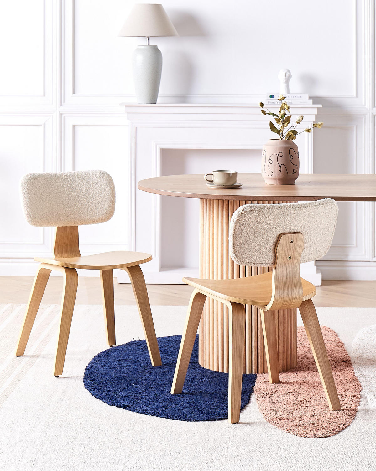 ESSZIMMERSTUHL 2er-Set Hellbeige/Hellbraun Lucinda - Hellbraun/Beige, Textil (49/79/55cm) - Beliani