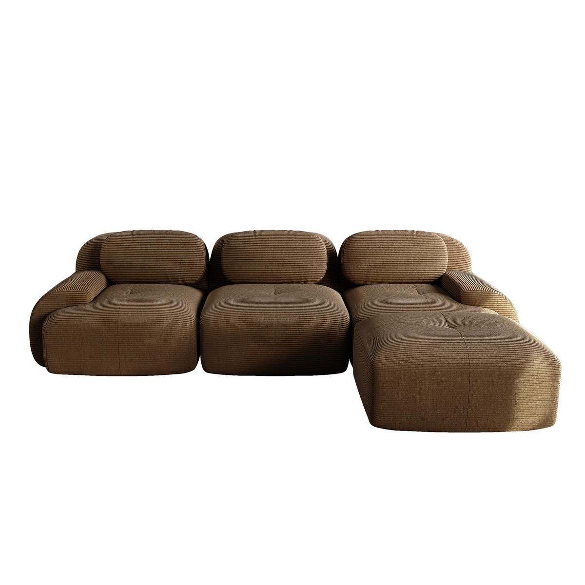 ECKSOFA DE-34025 modular 3-Sitzer Braun - Braun, Textil (178/298cm) - ComfortXL