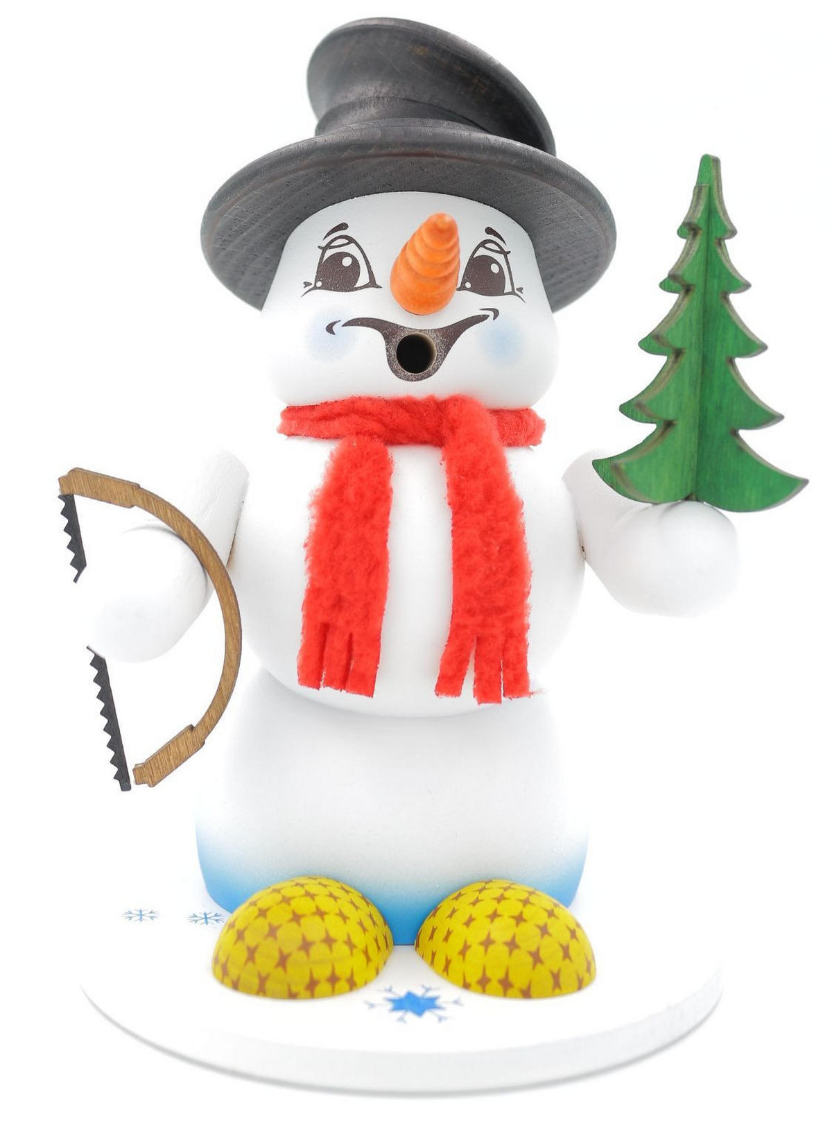 RAUCHFIGUR Schneemann Weiß Baummauser 19 cm - Multicolor, Holz (15/19/0.1cm)