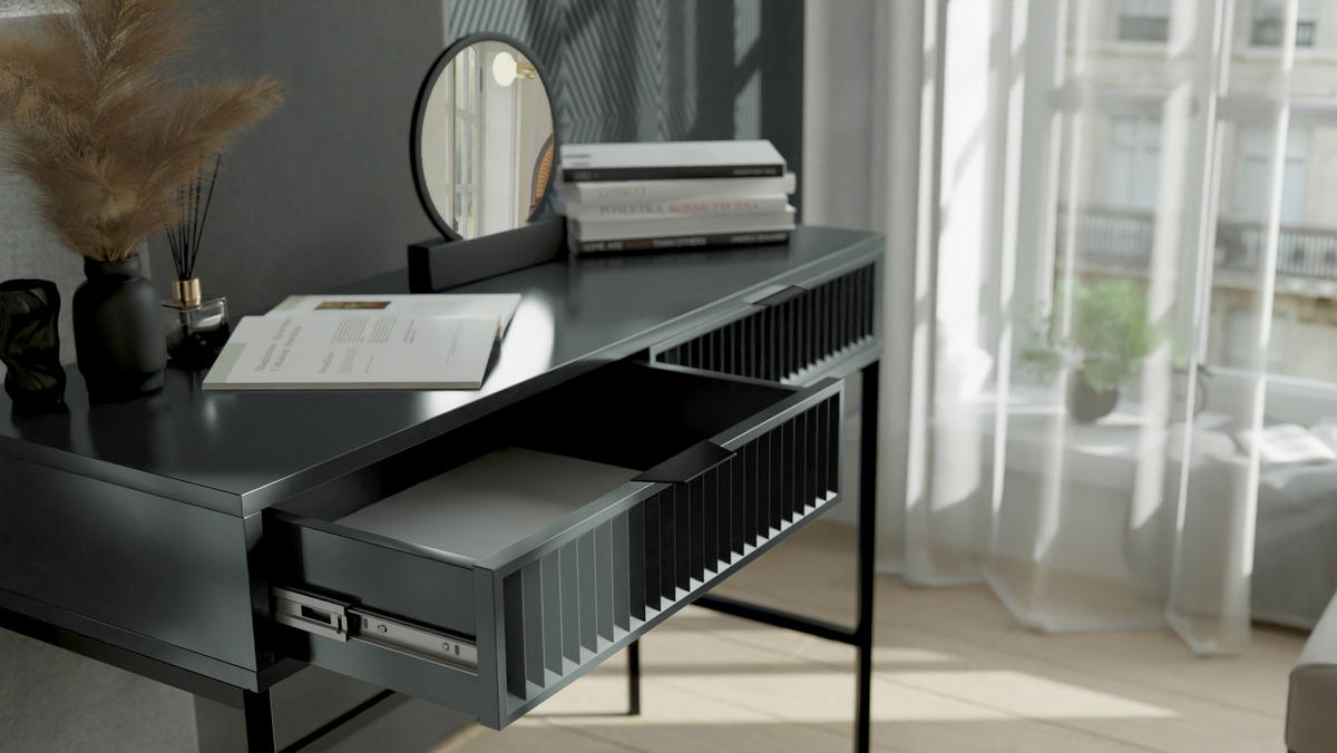 KONSOLENTISCH mit Schubladen, Grün - Grün, Holzwerkstoff (110/41/78cm) - Idohome