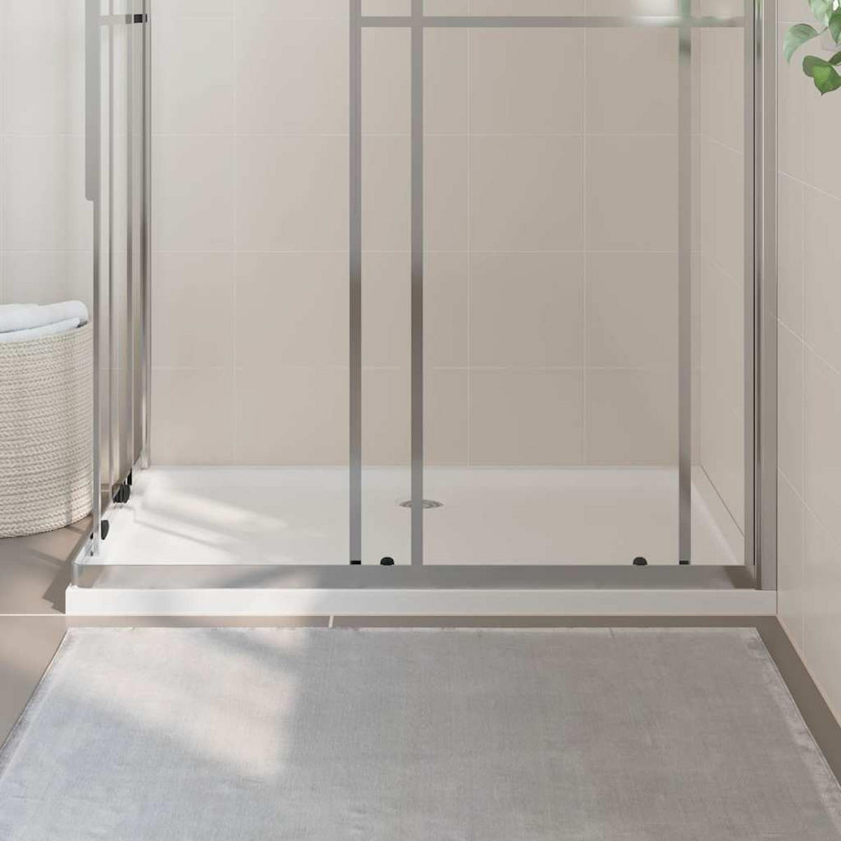 DUSCHTASSE Rechteckig Weiss 80/120 Cm - Weiß, Glas (120/4/80cm) - vidaXL