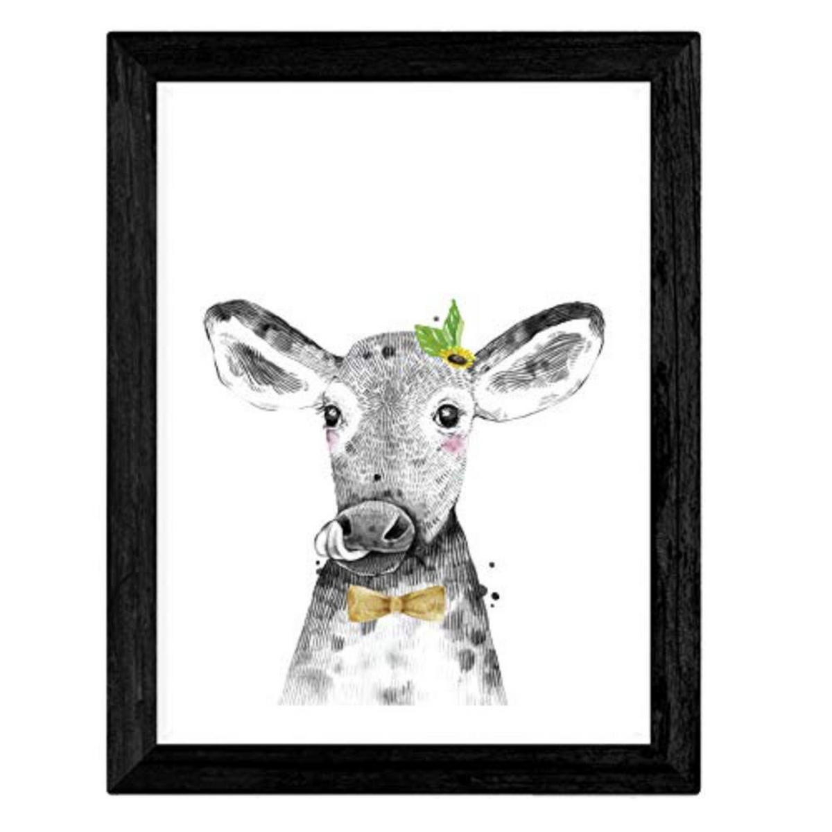 POSTER Set mit 4 von Kindern Tieren gelbe Töne A3 Rahmenlos - Klar, Papier (29.7/3cm) - Nacnic