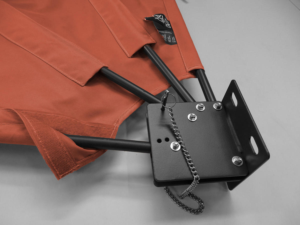 SICHTSCHUTZFÄCHER 115x115 cm Rotorange mit Easy Mount Wandplatte - Terracotta, Metall (2/115cm) - QUICK STAR