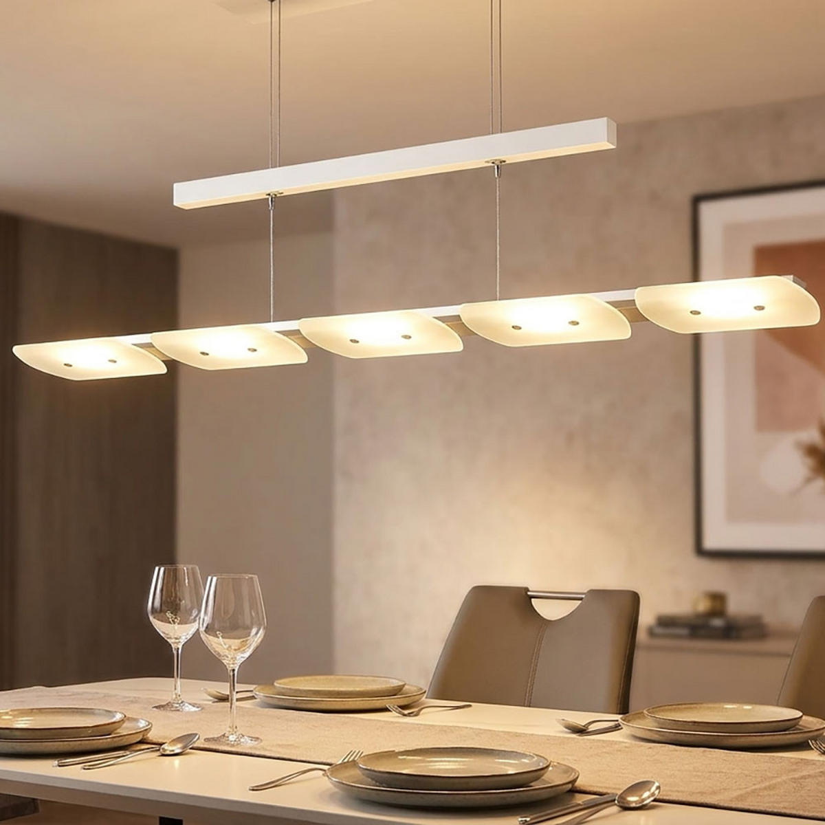 LED HÄNGELEUCHTE TIGHT Weiß Aluminium Stahl - Weiß, Glas (89/10/110cm)