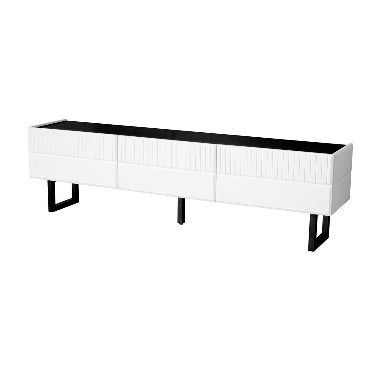 TV-SCHRANK mit Schubladen 170 x 35 cm Schwarz/Weiß - Schwarz, Holzwerkstoff (35/47/170cm) - Beauniv